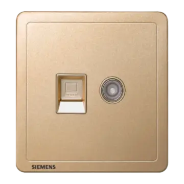 SIEMENS TV + PC socket, 5UH14353NC03 Sun Gold, Adela Series
