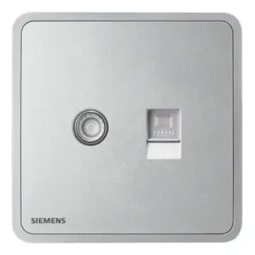 SIEMENS TV + Computer (Category 5e) Socket, 5UH11353NC02 Starry Silver, Zita Series