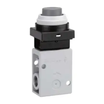 SMC mechanical control valve, VM220-02-32BA, black push-button (protruding head), side piping, 2-position 2-way, R1/4
