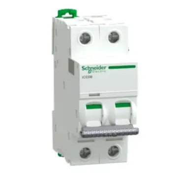 Schneider Electric miniature circuit breaker, Pro iC65M 2P C10AA92MC210, is a replacement for A9F38210.