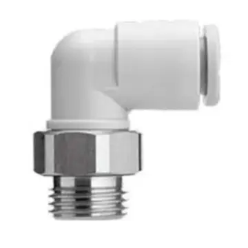 SMC quick-connect coupling, KQ2L04-G01A. Connection thread: G, elbow, with sealing ring.
