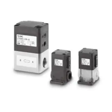 SMC chemical liquid valve, LVA10-01-A, pneumatically controlled, threaded type, single valve.