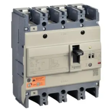 Schneider Electric NSC molded case circuit breaker, NSC100B4100N NSC100B 10kA 100A 4P3T