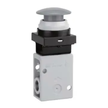 SMC mechanical control valve, VM220-02-30YA, yellow push button (mushroom head), side piping, 2-position 2-way, R1/4