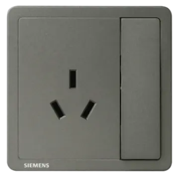 SIEMENS 10A Three-Pole Socket with Single-Pole Switch, 5UB14233NC06 Smoky Gray, Classic Adela Series