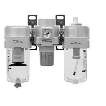 SMC Air Combination Components: Air Filter + Pressure Regulator, AC25B-02E-B
