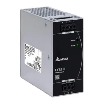 Delta industrial power supply, DIN rail type, with conformal coating, DRL-24V480W1ENA DIN rail type, 24V480W, LYTE II series, with conformal coating.