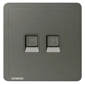 SIEMENS 2-outlet computer socket CAT5E, 5UH14653NC06 Smoky Gold Adela Series