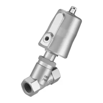 Festo 2-position 2-way angle seat valve, 1002515, normally closed, mechanically reset, VZXF-L-M22C-M-B-G34-180-M1-V4V4T-50-20