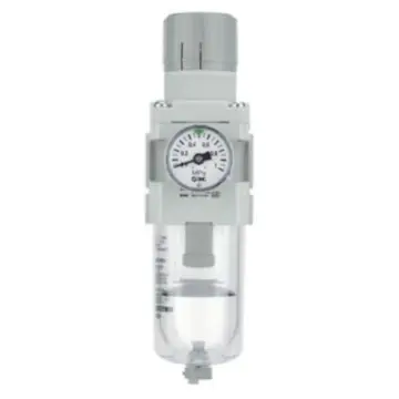 SMC filter pressure reducing valve, AW20-01G-A, pipe Rc1/8", with gauge, no bracket, manual drain.