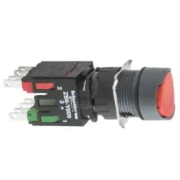 Schneider Electric, round red, XB6AA45B, 16mm button.