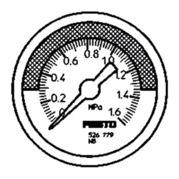 Festo pressure gauge, MA-50-1,6-R1/4-MPA-E-RG, 526782 R1/4, 0 to 1.6 MPa