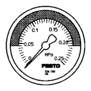 Festo pressure gauge, MA-50-0,25-R1/4-MPA-E-RG, 526780 R1/4, 0 to 0.025 MPa