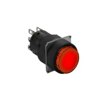 Schneider Electric self-locking illuminated push button, XB6EAF4B1F, round, red, 24V, 1NO/NC