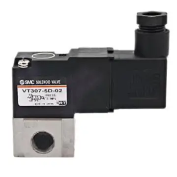 SMC 3-way solenoid valve, VT307-5D1-01, direct-acting, DIN socket type (with plug), DC24, Rc1/8"