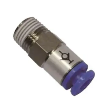 SMC straight-through external thread self-sealing thermoplastic quick-connect coupling, KCH08-03S, in multiples of 10.