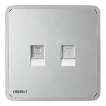 SIEMENS Telephone + Computer (Category 6) Socket, 5UH11753NC02 Starry Silver, Zita Series