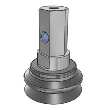 SMC Large Horizontal Vacuum Connector Bellows Suction Cup, ZPX50HBN-B01-B8 (without cushioning), Nitrile Rubber