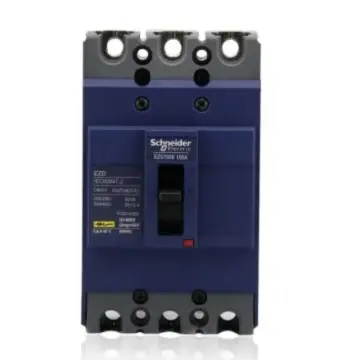 Schneider Electric molded case circuit breaker, EZD160E3063ELN, fixed type with residual current protection, 3-pole.