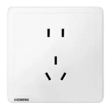 SIEMENS 10A Two- or Three-Pole Socket, 5UB14143NC012P, Elegant White, Adela Series