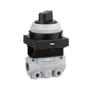 SMC mechanical control valve, VM120-01-34GA, green knob (2 positions), side piping, 2-way, R1/8