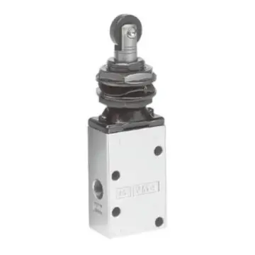 SMC 3-way mechanical control valve, VM430-01-06, mechanically operated, roller plunger type.