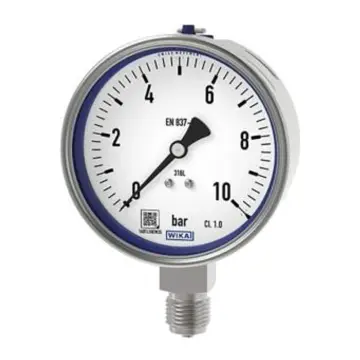 WIKA pressure gauge, 233.50.100-EV, -0.1-0.7MPa, M20*1.5, silicone oil filled, radial without edge.