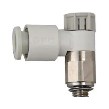 SMC elbow speed control valve, AS1201F-M5-06A exhaust throttle, M5x0.8, 6mm connecting pipe.