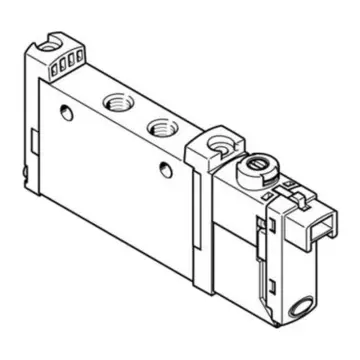 Festo 2-position 5-way solenoid valve, VUVG-S10-M52-RT-M5-1H2L-W1, 577324, semi-pipe type valve, single solenoid control.