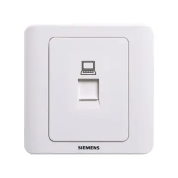 SIEMENS Vision Series Single-Person 8-Pin Computer Socket RJ45 (Category 6 Unshielded), 5TG01271CC1, Elegant White