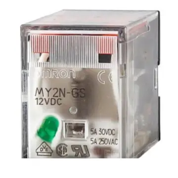 OMRON Miniature Power Relay with Base, MY2N-GS DC12V+PYFZ-08-E