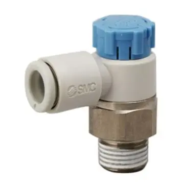 SMC elbow speed control valve, AS2211F-02-04SA, intake throttle, with sealant, R1/4", 4mm connecting pipe.