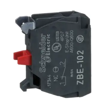 ZBE102 Single contact block silver alloy screw clamp terminal 1NC