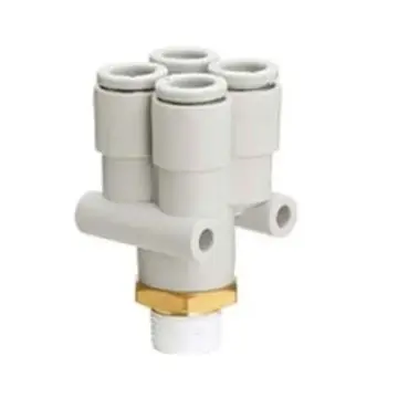 SMC reducing four-pipe Y-connector, KQ2UD04-06A