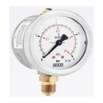 WIKA pressure gauge, 233.50.63, 0~10MPa, radial mounting, threaded interface specification: NPT1/4, glycerin-filled.