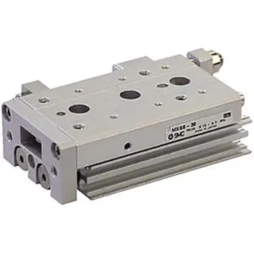 SMC slide cylinder, MXS16-50AS twin-cylinder type, adjustable front end stroke.