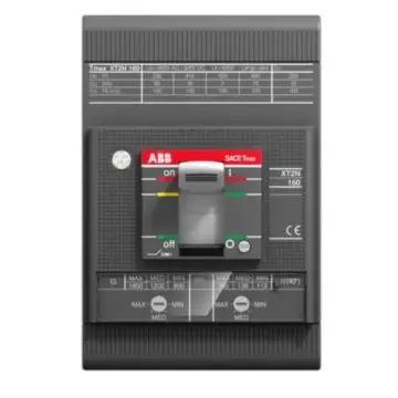 ABB Tmax XT Molded Case Circuit Breaker for Distribution Protection, XT2N160 TMA160-1600 FF 3P 10152589