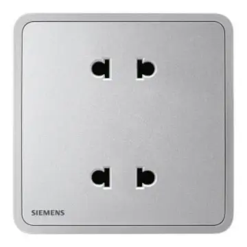 SIEMENS Dual-Pole Flat/Round Socket, 5UB11123NC02 Starry Silver, Zita Series