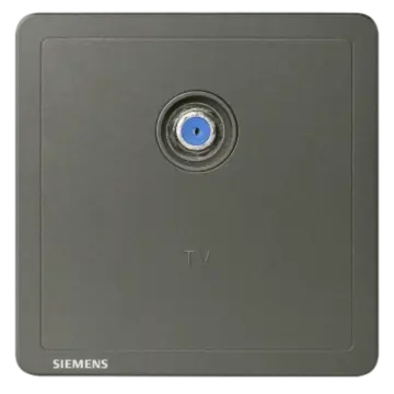 SIEMENS Wideband TV Socket, 5UH14323NC06 Smoky Gray, Adela Series