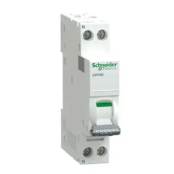 Schneider Electric miniature circuit breaker, Pro iDPNN C 10A 6KAA9DPNNC10, is a replacement for A9P18610.