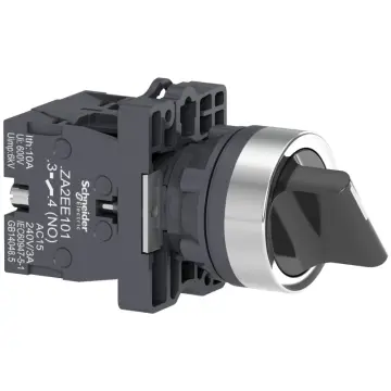 XA2ED53 Complete selector switch plastic black 22mm 3 positions 2NO