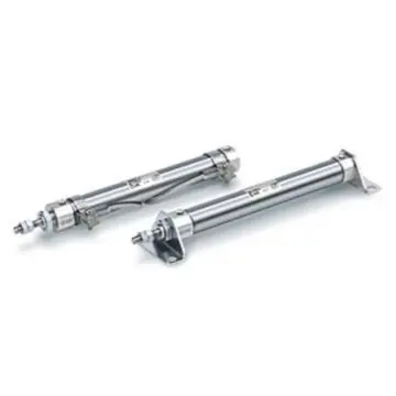 SMC cylinder, CDJ2B16-40AZ-B, single-rod double-acting, air-cushioned, steel belt mounting.