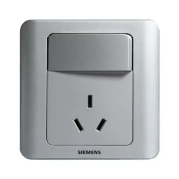 SIEMENS 10A Three-Pole Socket with Single-Pole Switch (Large Rocker), 5UB01051CC122