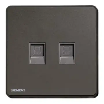SIEMENS 2-outlet computer socket, CAT6, unshielded, 5UH81763NC05, Ruizhi series, gray.
