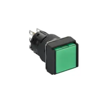Schneider Electric self-resetting illuminated push button, XB6ECW3B1F, square, green, 24V, 1NO/NC