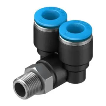 Festo Y-type external thread quick-connect coupling, QSYL-1/4-8, 153176 with external hexagonal, rotatable.