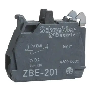 ZBE1016P Single contact block silver alloy gold flashed 1NO