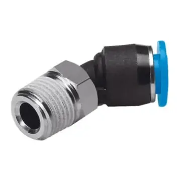 Festo elbow type male thread quick-connect coupling, QSW-1/2-12, 130604 with external hexagonal socket.
