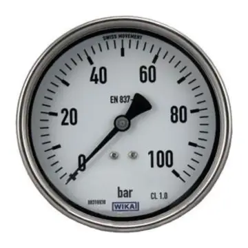 WIKA pressure gauge, 232.50.063 0-0.16MPa M14*1.5, axially eccentric, non-filled.