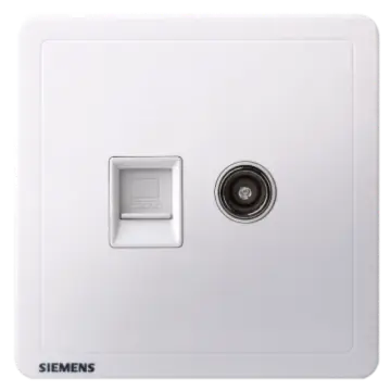 SIEMENS TV + PC socket, 5UH14353NC01, Elegant White, Adela Series